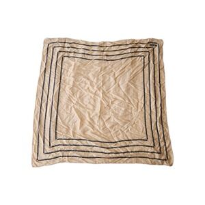 Vtg Adolfo Silk Cream Light Beige Striped Square Scarf Made In Japan 29.5x29.5